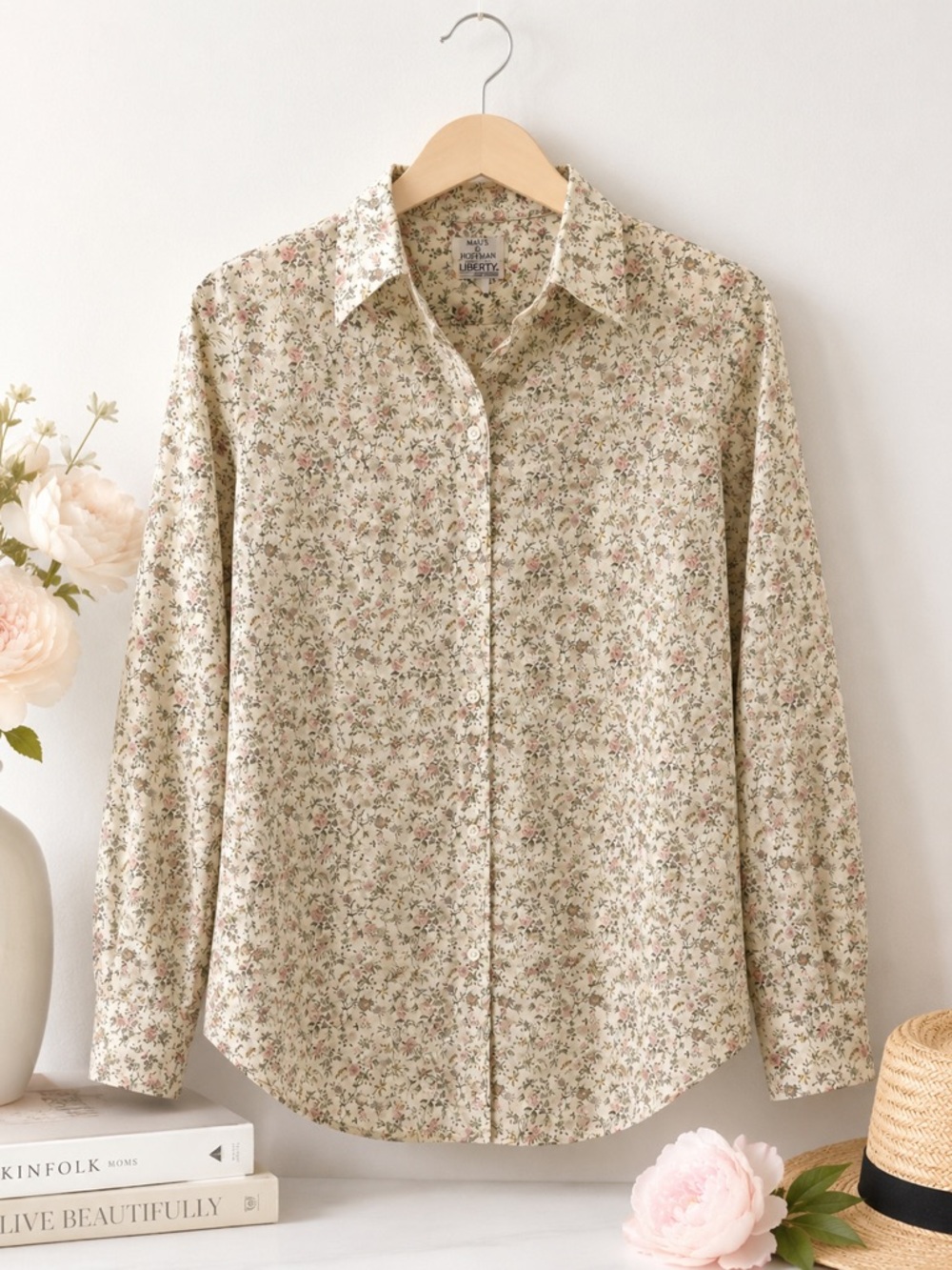 VTG Maus & Hoffman Liberty of London Ditsy Floral 100% Cotton Blouse Size M